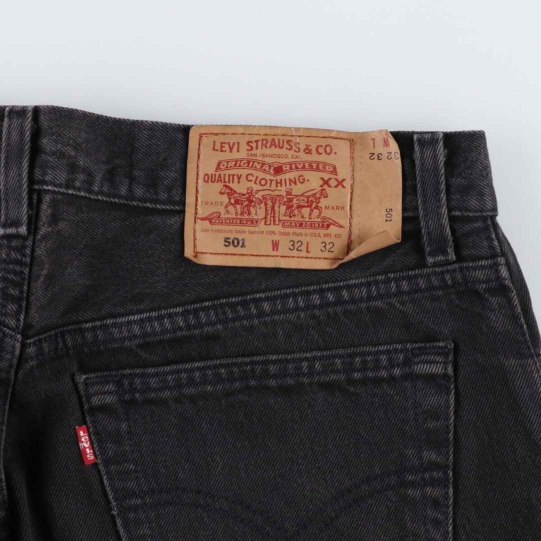 90'S Levi's Levi's 501 Euro Model Black Denim Straight Denim Pants Men's W32 equivalent / eaa470991