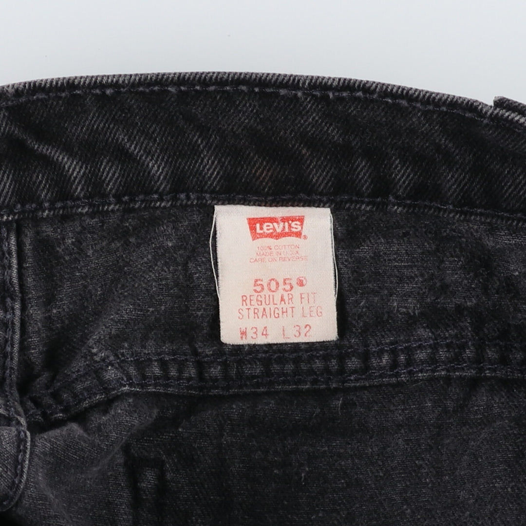 90'S Levi's 505 REGULAR FIT STRAIGHT LEG Black Denim Tapered Denim Pants Made in USA Men's W34 equivalent / eaa470993