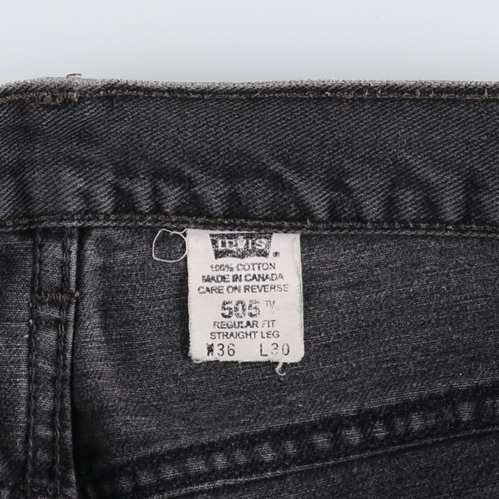 90'S Levi's 505 REGULAR FIT STRAIGHT LEG Black Denim Tapered Denim Pants Made in Canada Men's W36 / eaa470996