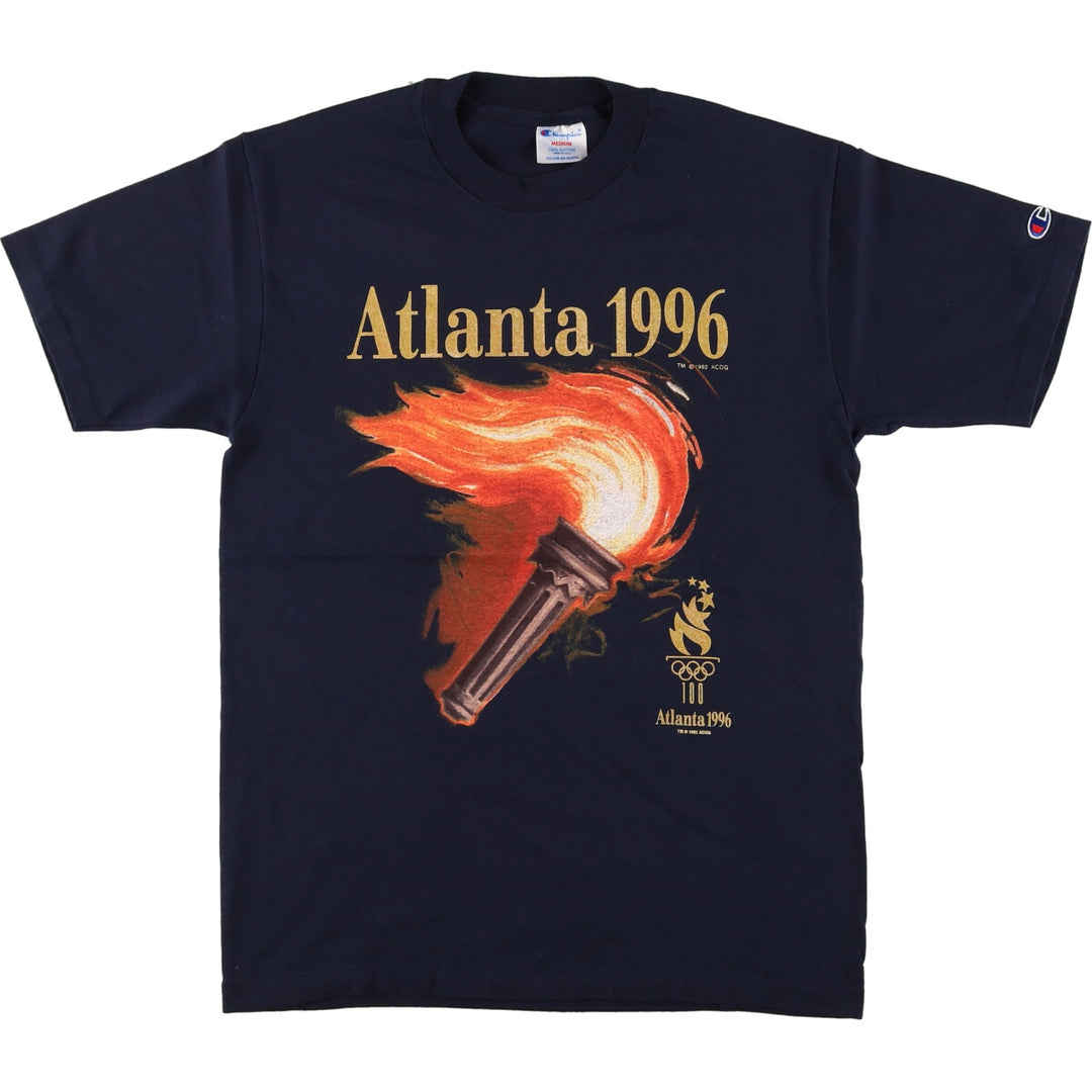 90'S Champion ATLANTA 1996 Atlanta Olympics Sports Print T-Shirt Made in USA Men's M Size Vintage /eaa471012
