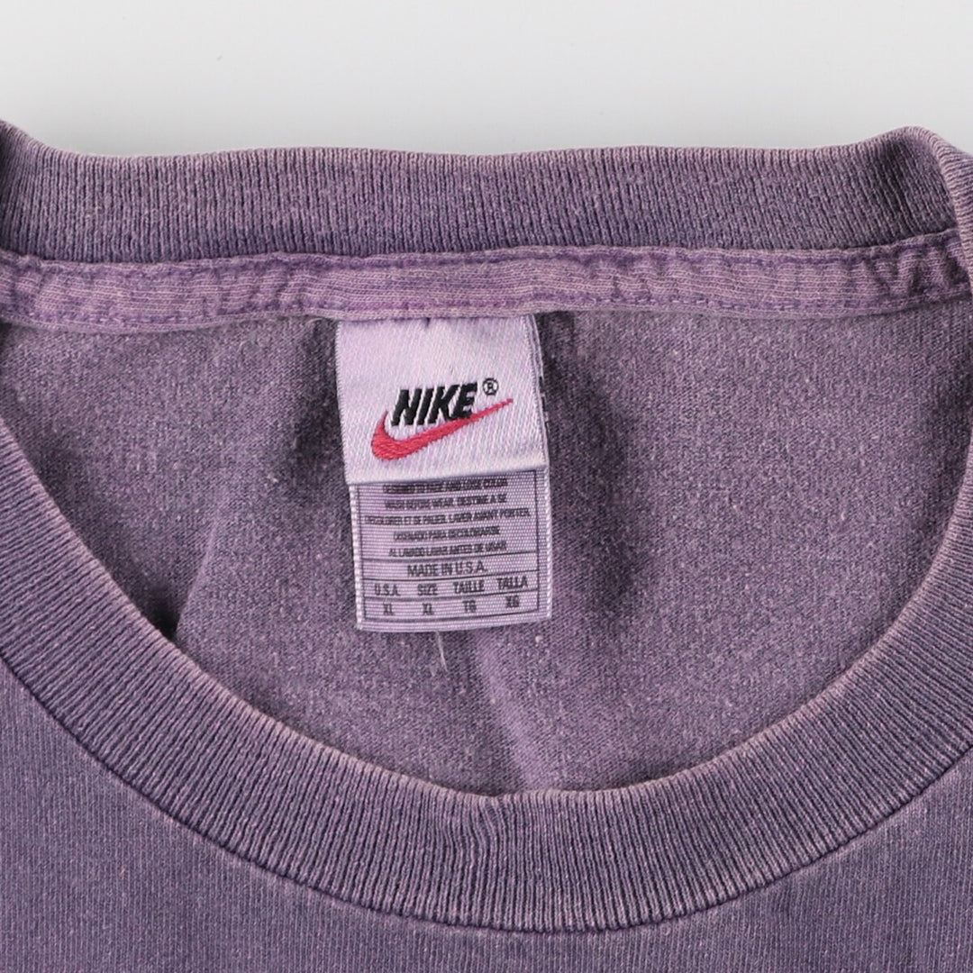 90'S Nike NIKE post-dyed logo print T-shirt made in USA, men's XL size, vintage /eaa471020