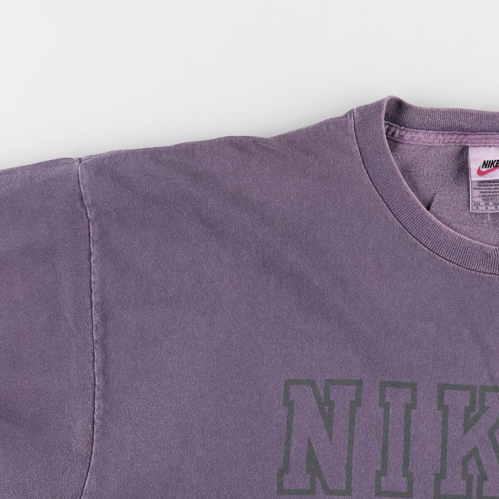 90'S Nike NIKE post-dyed logo print T-shirt made in USA, men's XL size, vintage /eaa471020