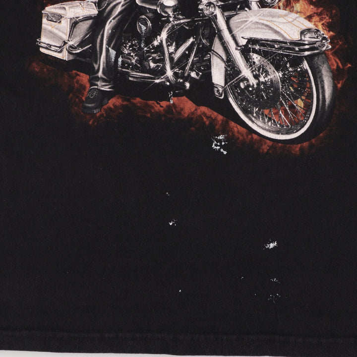 Harley Davidson Fire Pattern Sleeveless Motorcycle Bike T-Shirt Made in USA Men's L size /eaa471069