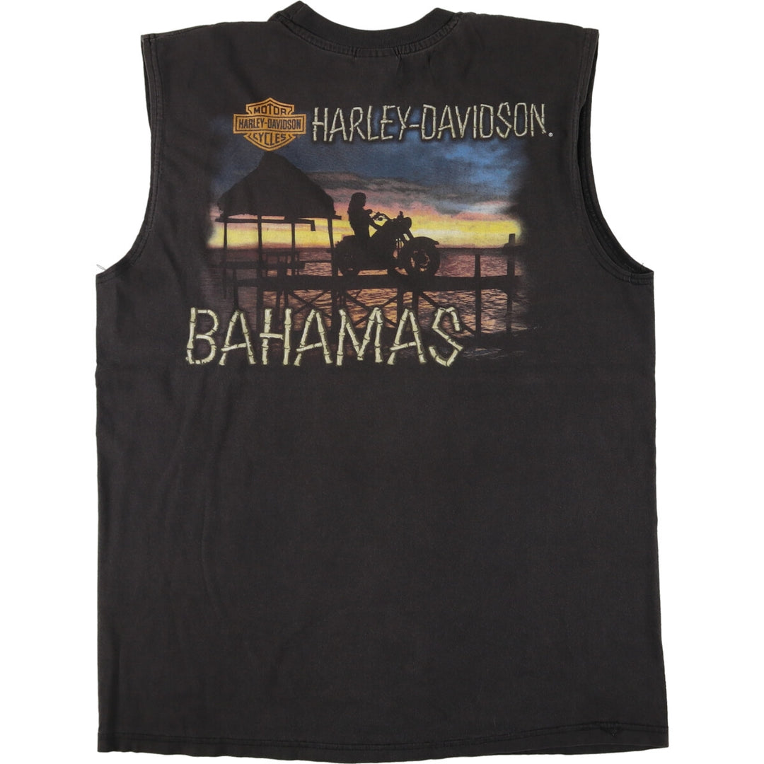 Harley-Davidson Back Print Sleeveless Motorcycle Bike T-Shirt Men's L size / eaa471070