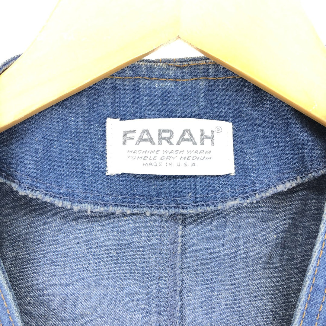 FARAH Gilet Denim Vest Made in USA Men's L size /eaa471196