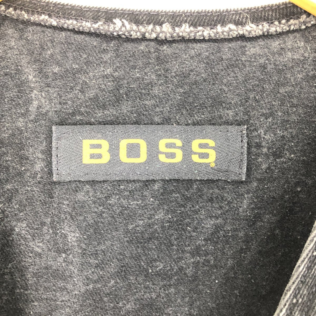 90'S BOSS Black Denim Vest Made in USA Men's Size L Vintage /eaa471198