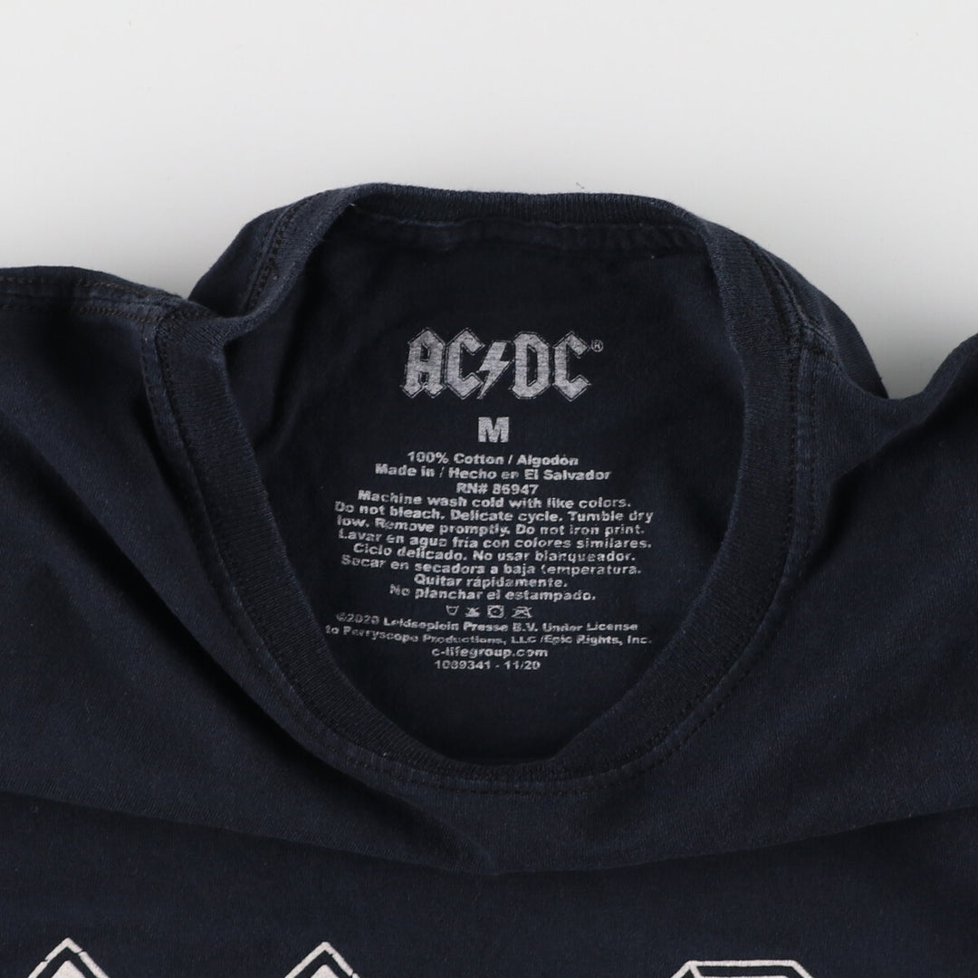 AC/DC BACK IN BLACK Band T-shirt, Band T, Men's M size / eaa471339