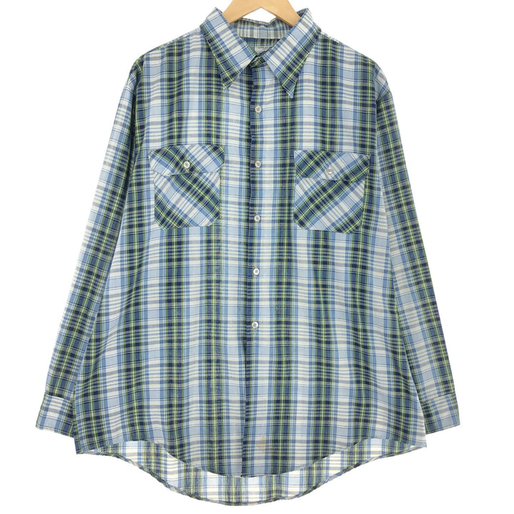 70's BIG MAC Check Pattern Long Sleeve Work Shirt Men's XL Vintage /eaa471354