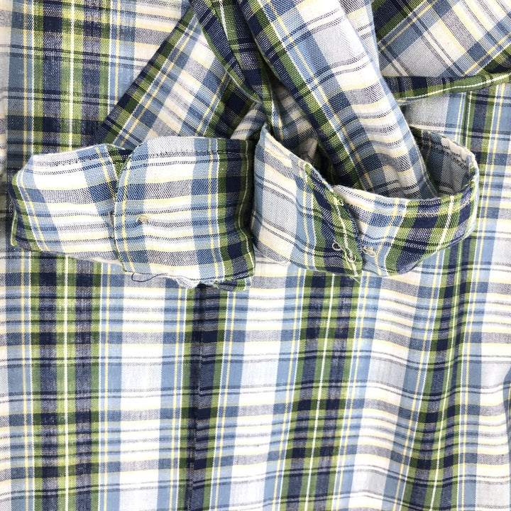 70's BIG MAC Check Pattern Long Sleeve Work Shirt Men's XL Vintage /eaa471354