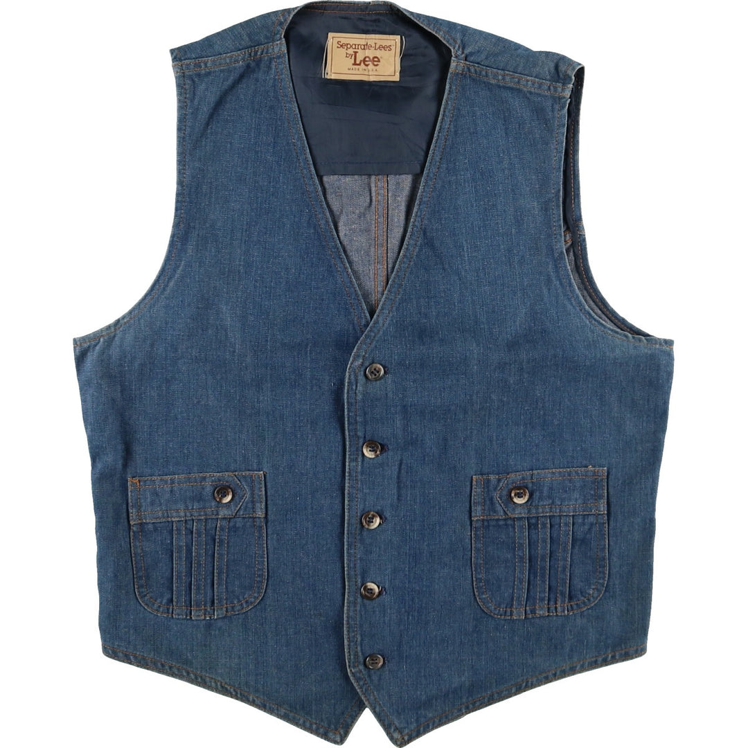 70'S Lee Lee SET denim vest made in USA, men's size L, vintage /eaa471388