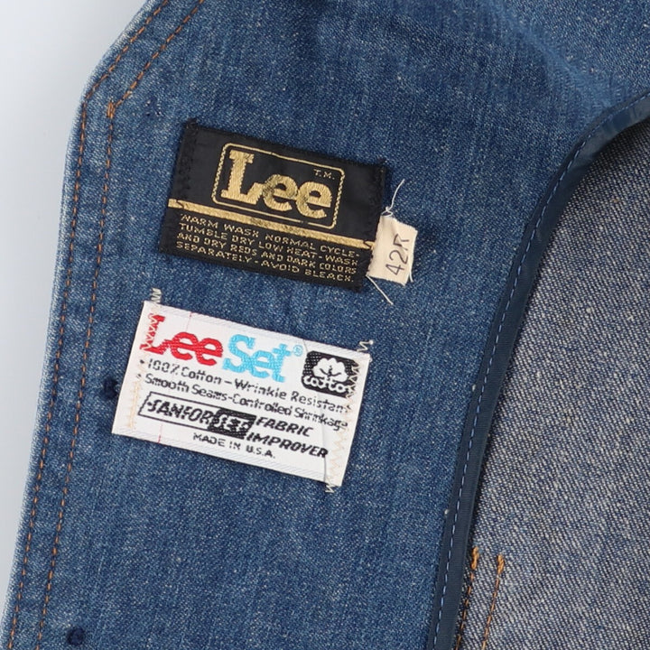 70'S Lee Lee SET denim vest made in USA, men's size L, vintage /eaa471388