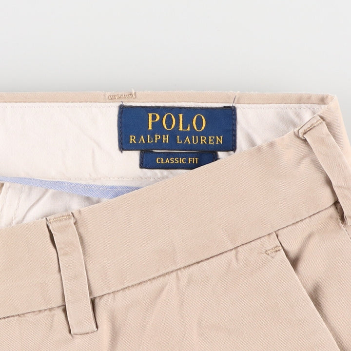 Ralph Lauren POLO RALPH LAUREN CLASSIC FIT cotton pants, men's size W35 cotton Beige type Vintage Second Hand