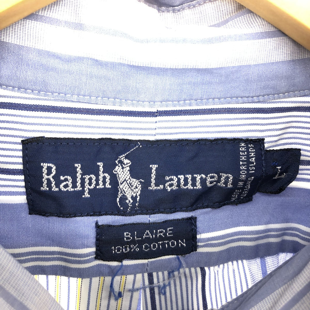 Ralph Lauren BLAIRE long sleeve button down striped shirt, men's size L / eaa471639