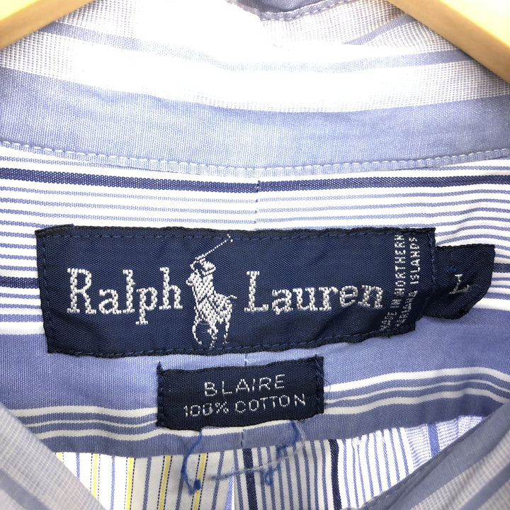 Ralph Lauren BLAIRE long sleeve button down striped shirt, men's size L / eaa471639