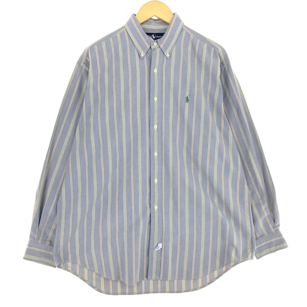 Ralph Lauren long sleeve button down striped shirt, men's size L / eaa471643