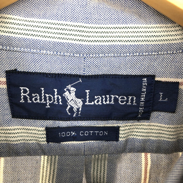 Ralph Lauren long sleeve button down striped shirt, men's size L / eaa471643