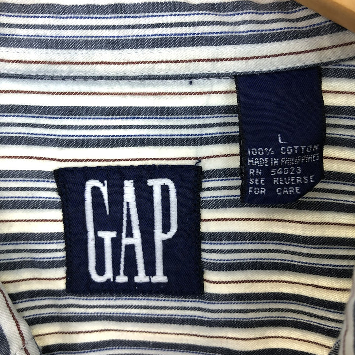 90'S GAP Old Gap Long Sleeve Cotton Striped Shirt Men's L Size Vintage /eaa471652