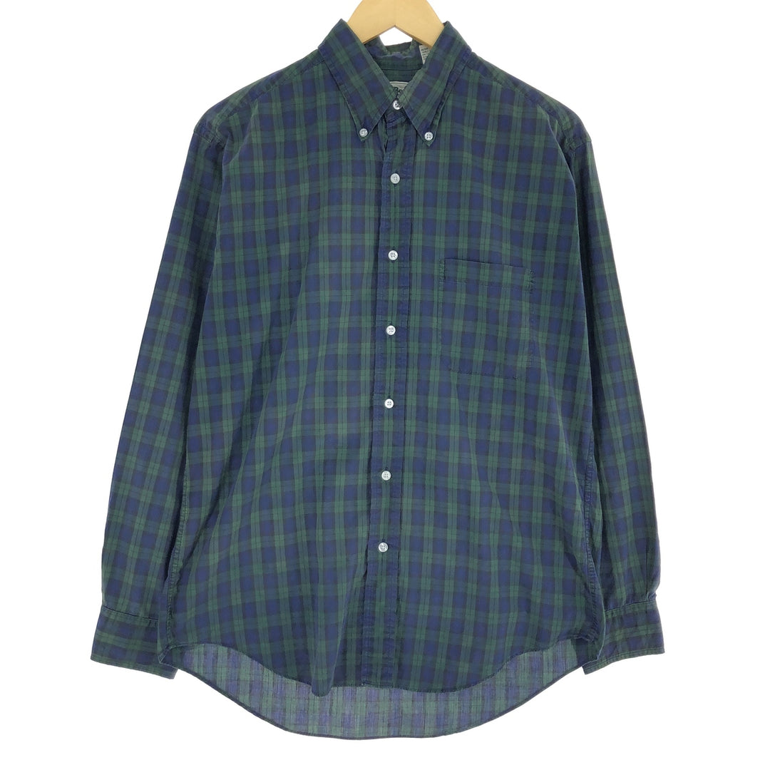 LLBean Tartan Check Long Sleeve Button-Down Check Shirt Men's M Size /eaa471658
