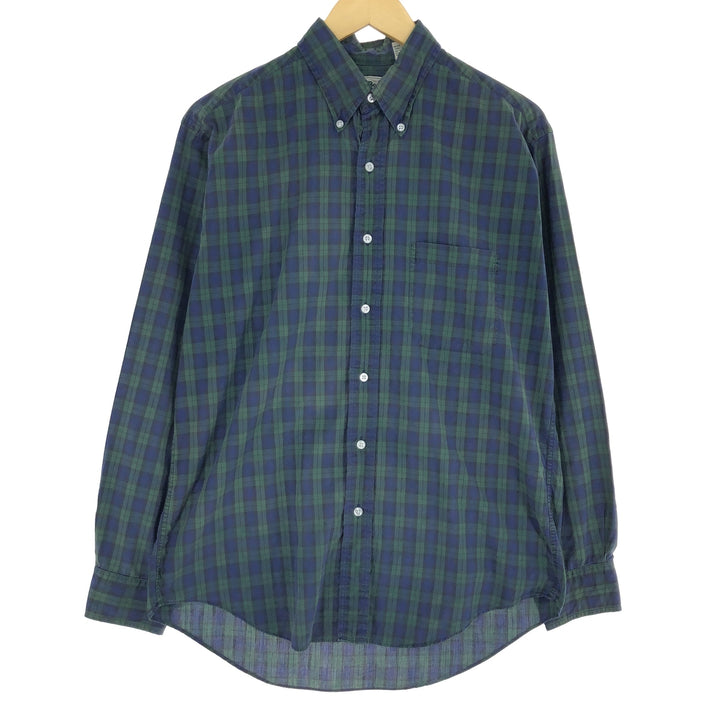 LLBean Tartan Check Long Sleeve Button-Down Check Shirt Men's M Size /eaa471658
