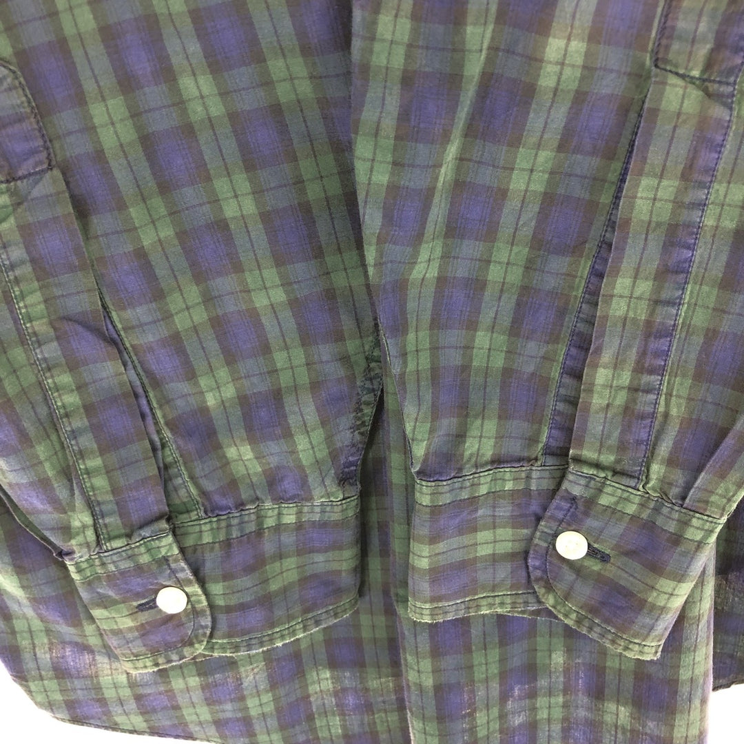 LLBean Tartan Check Long Sleeve Button-Down Check Shirt Men's M Size /eaa471658