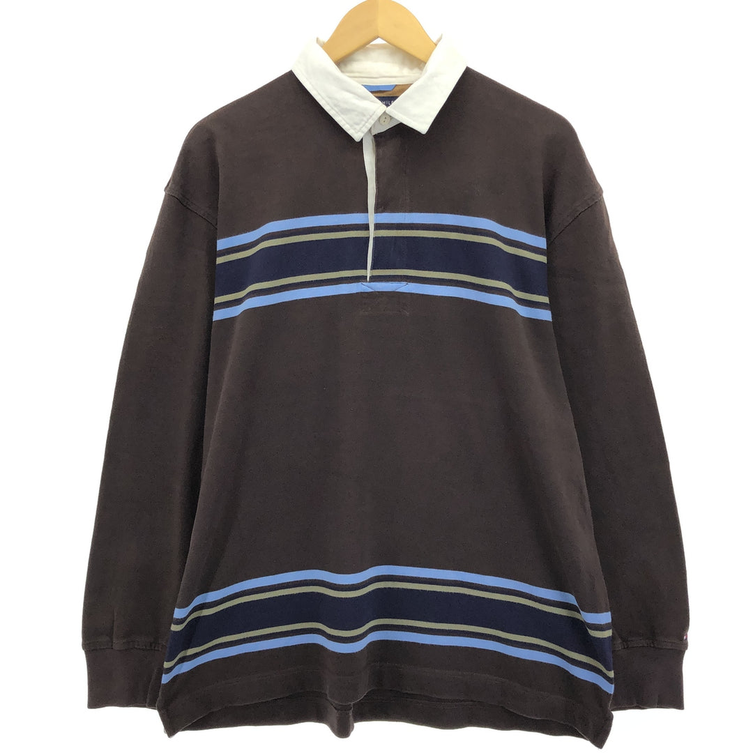 Tommy Hilfiger TOMMY HILFIGER Border Pattern Long Sleeve Rugby Shirt Men's L size / eaa471705