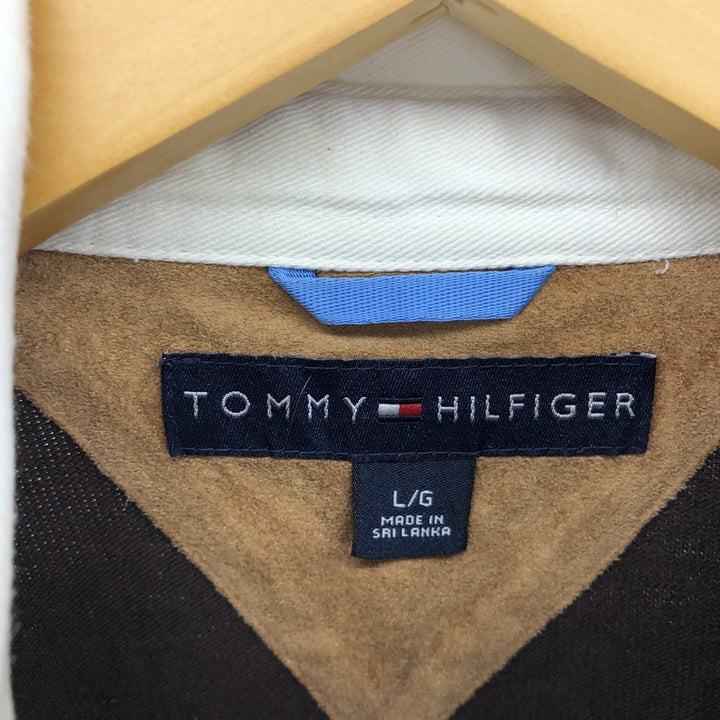 Tommy Hilfiger TOMMY HILFIGER Border Pattern Long Sleeve Rugby Shirt Men's L size / eaa471705