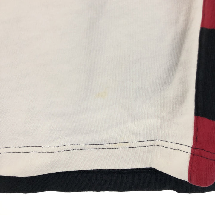 Tommy Hilfiger Border Pattern Crazy Pattern Long Sleeve Rugby Shirt, Men's XL cotton black type Vintage Second Hand