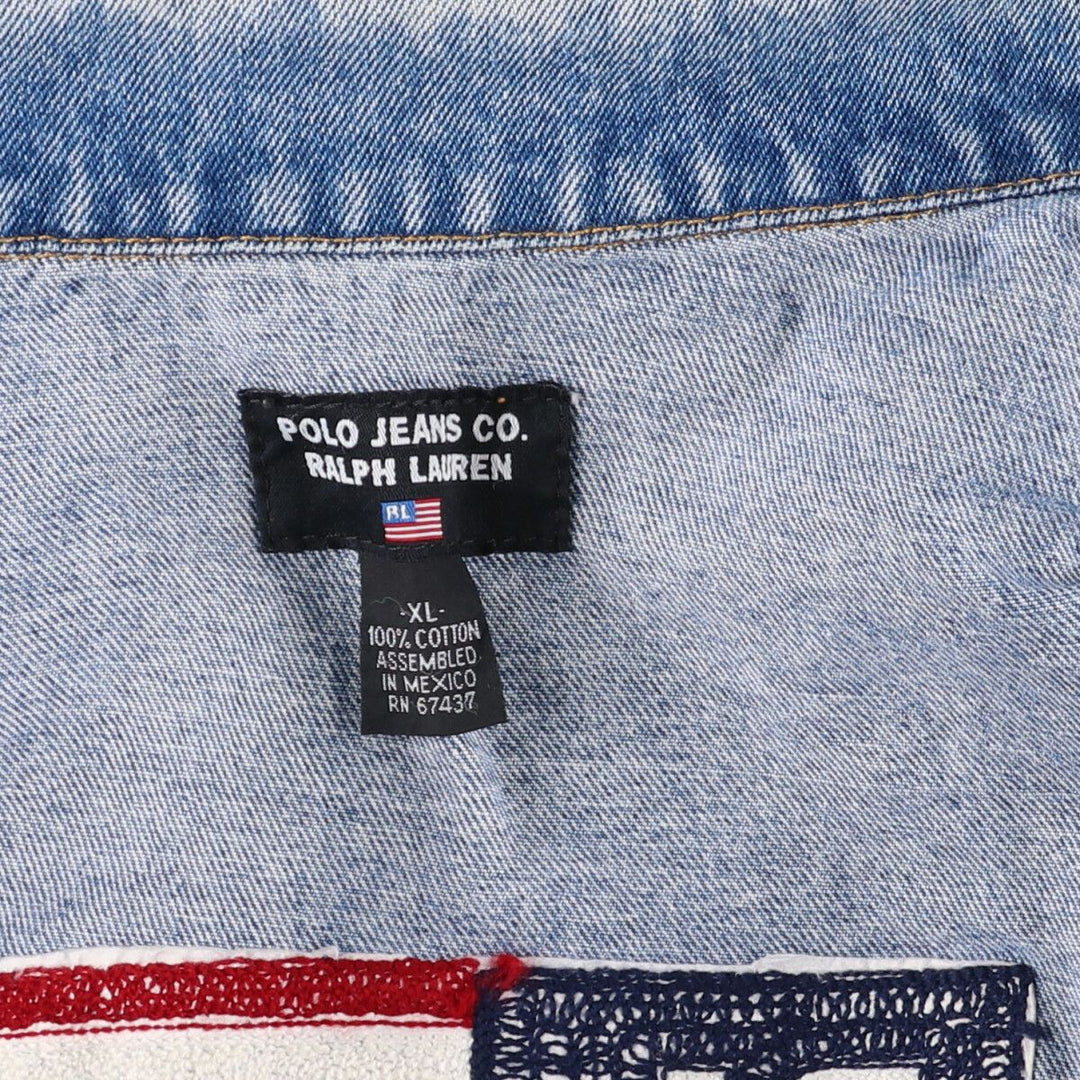 00'S Ralph Lauren POLO JEANS COMPANY Stars and Stripes Denim Jacket Men's XL / eaa471731