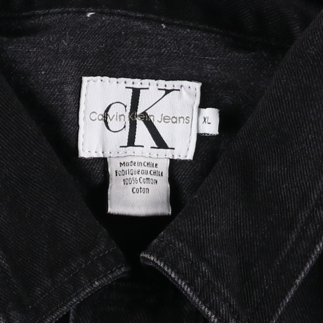 90'S Calvin Klein JEANS Black Denim Jacket G-Jean Men's XL Size Vintage /eaa471776