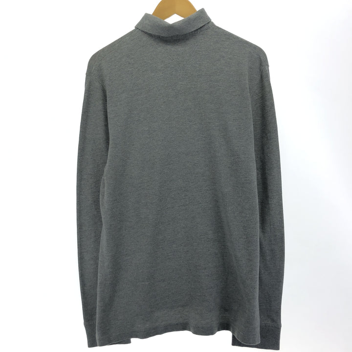 Tommy Hilfiger long-sleeved polo shirt, men's size L cotton gray type Vintage Second Hand