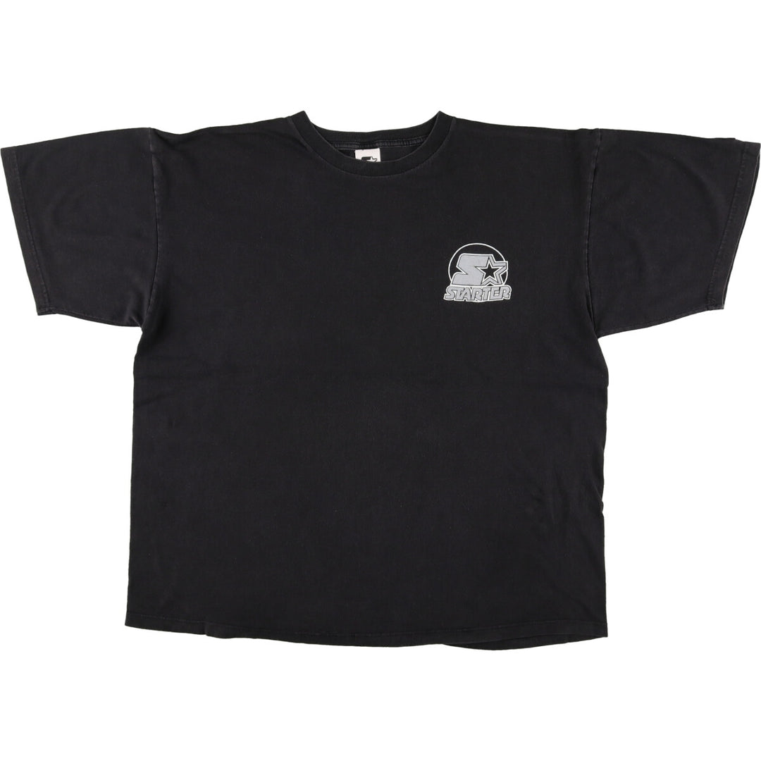 Starter One Point Logo T-Shirt Men's XL cotton black type Vintage Second Hand