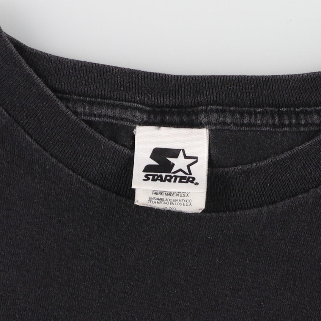 Starter One Point Logo T-Shirt Men's XL cotton black type Vintage Second Hand