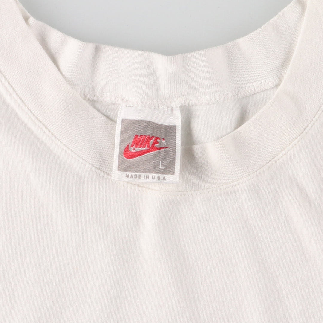 90'S Nike Silver Tag Logo Print T-Shirt Made in USA Men's L Size Vintage /eaa471890