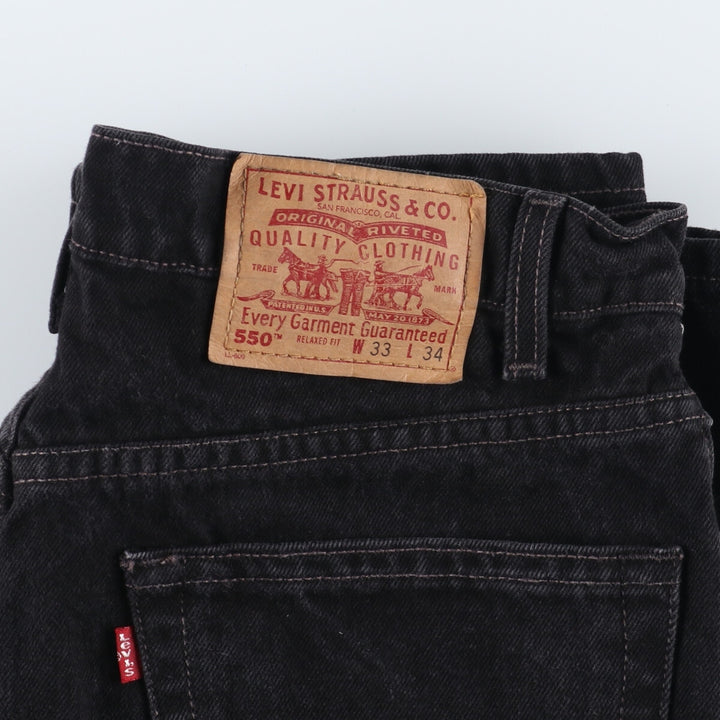 90'S Levi's 550 Relaxed Fit Black Jeans Tapered Denim Pants Men's W33 Vintage /eaa471916