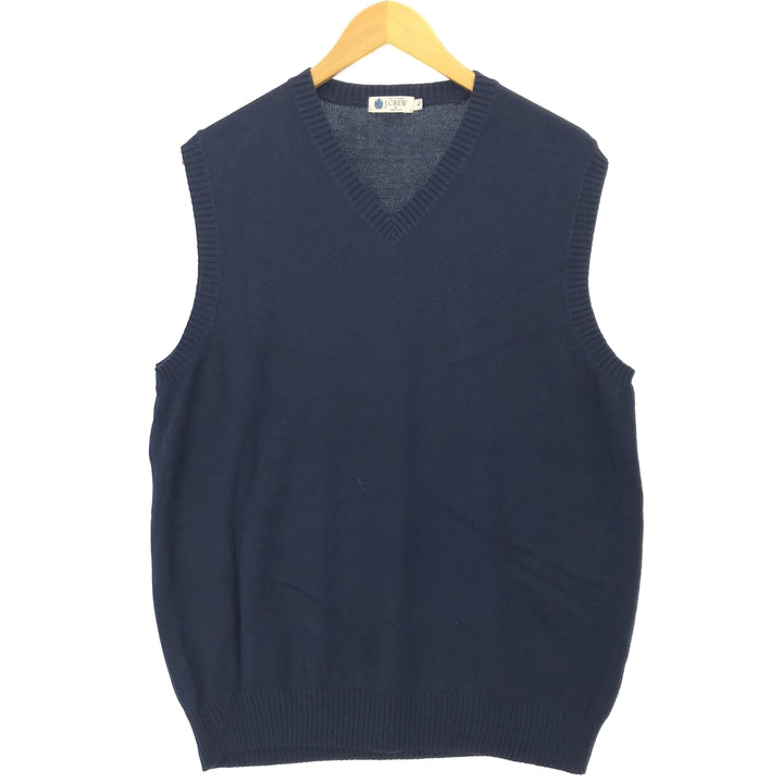 J.Crew V-neck cotton knit vest, size L for men cotton navy blue type Vintage Second Hand