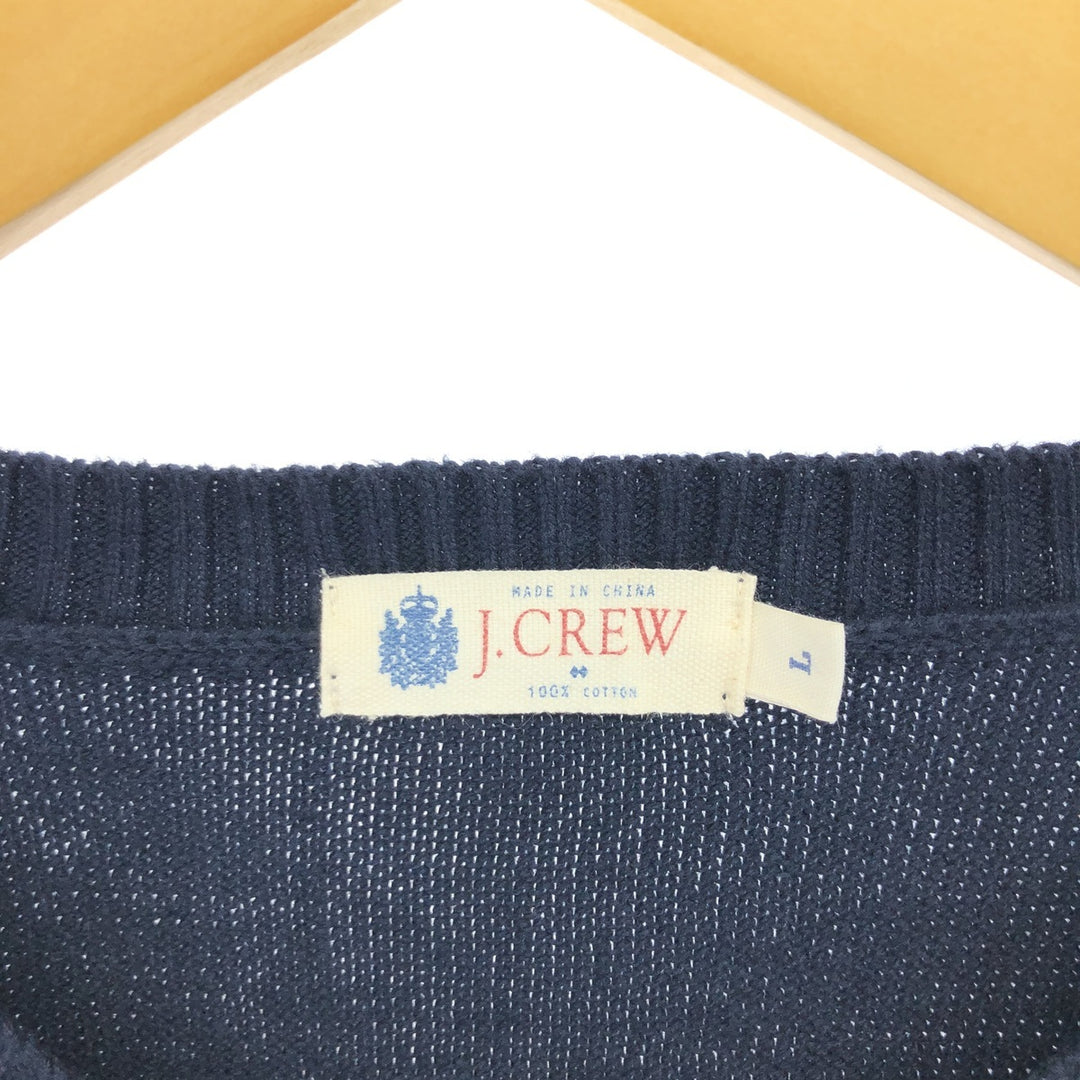 J.Crew V-neck cotton knit vest, size L for men cotton navy blue type Vintage Second Hand