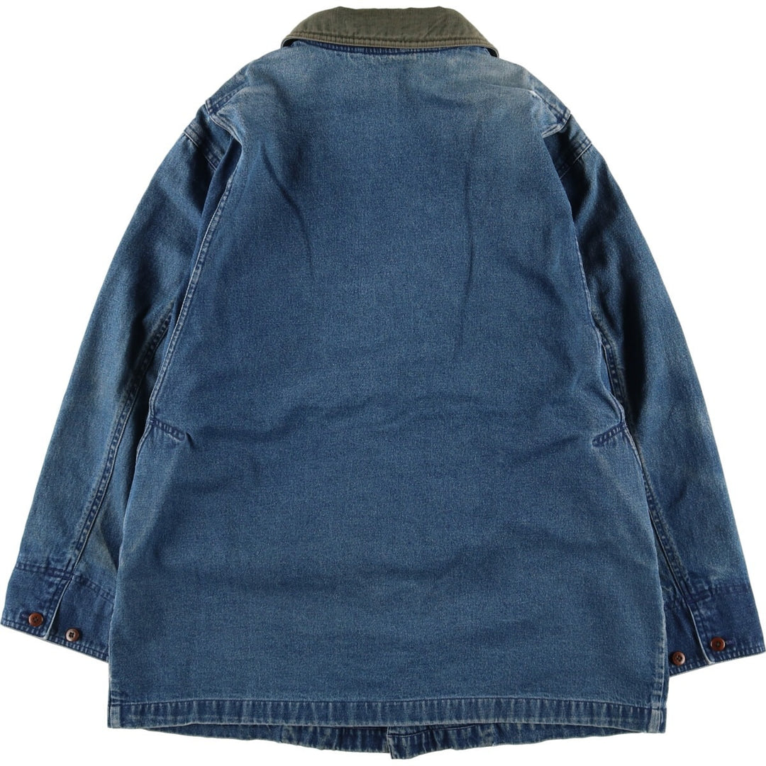 00'S LLBean Hunting Jacket Denim Coverall Women's M cotton blue type Vintage Second Hand