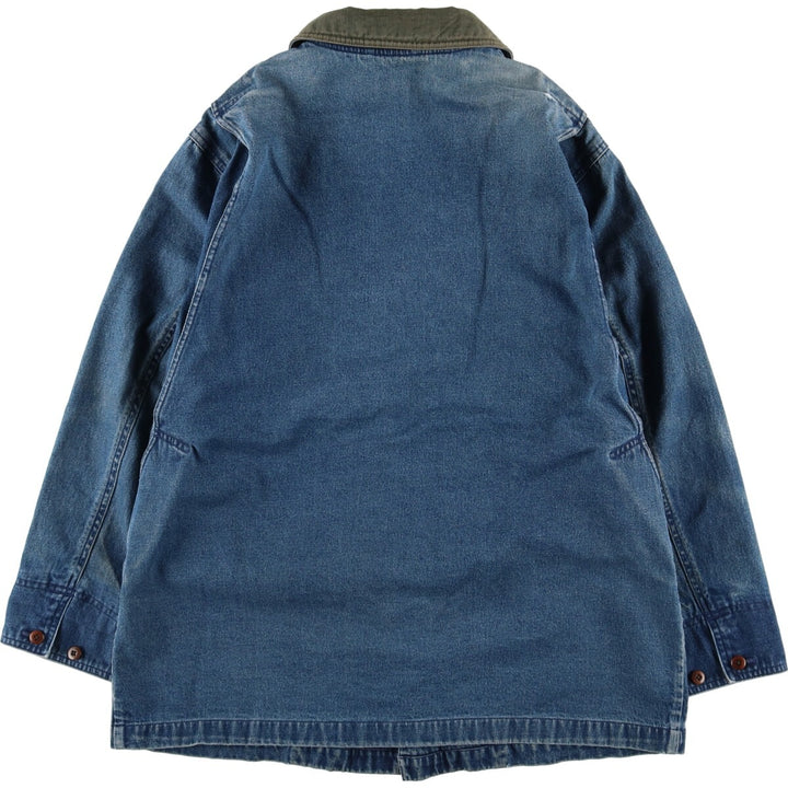 00'S LLBean Hunting Jacket Denim Coverall Women's M cotton blue type Vintage Second Hand