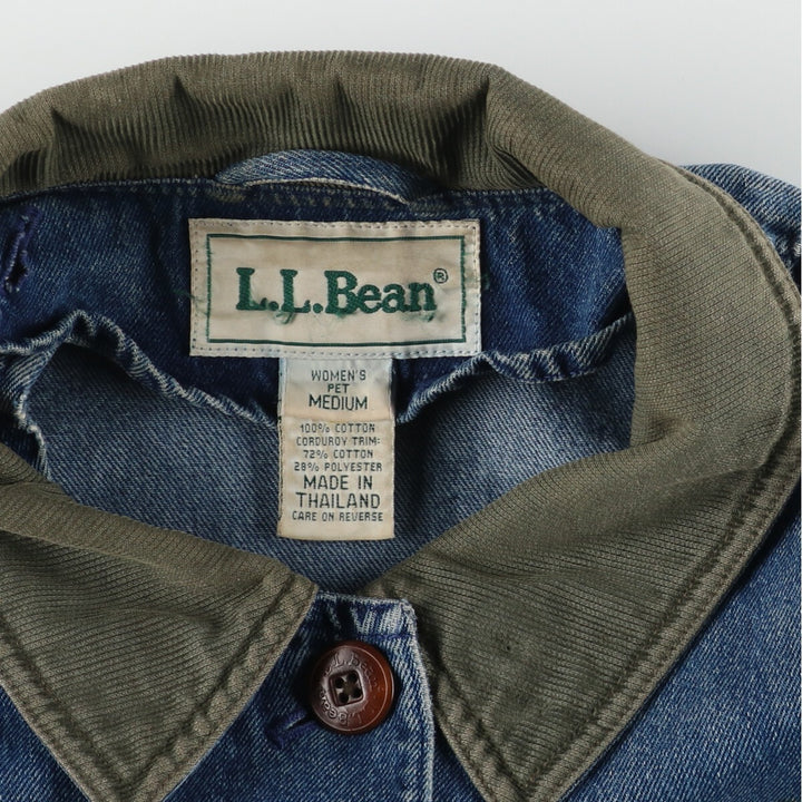 00'S LLBean Hunting Jacket Denim Coverall Women's M cotton blue type Vintage Second Hand