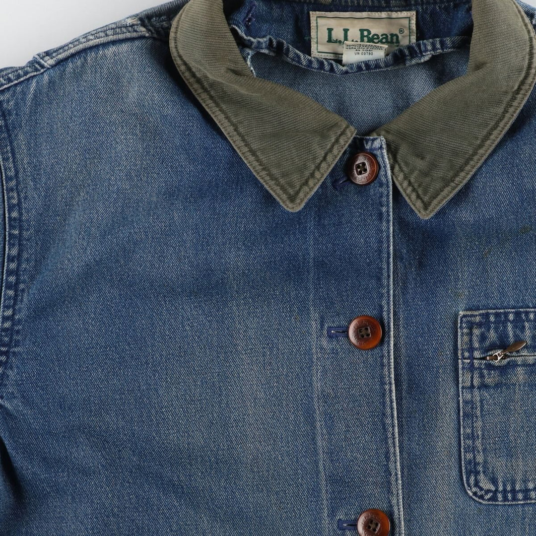 00'S LLBean Hunting Jacket Denim Coverall Women's M cotton blue type Vintage Second Hand
