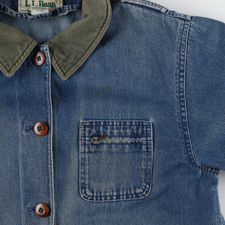 00'S LLBean Hunting Jacket Denim Coverall Women's M cotton blue type Vintage Second Hand