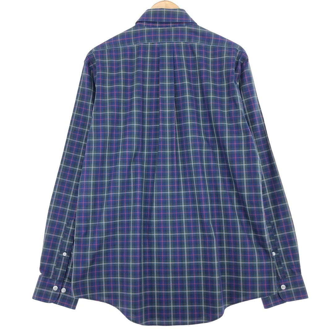Brooks Brothers Est.1818 Long Sleeve Button-Down Check Shirt, Men's L Supima Cotton green type Vintage Second Hand