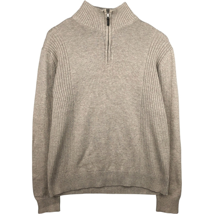 Calvin Klein Cotton Knit Half-Zip Sweater, Men's Size M, from the 2000s cotton gray type Vintage Second Hand