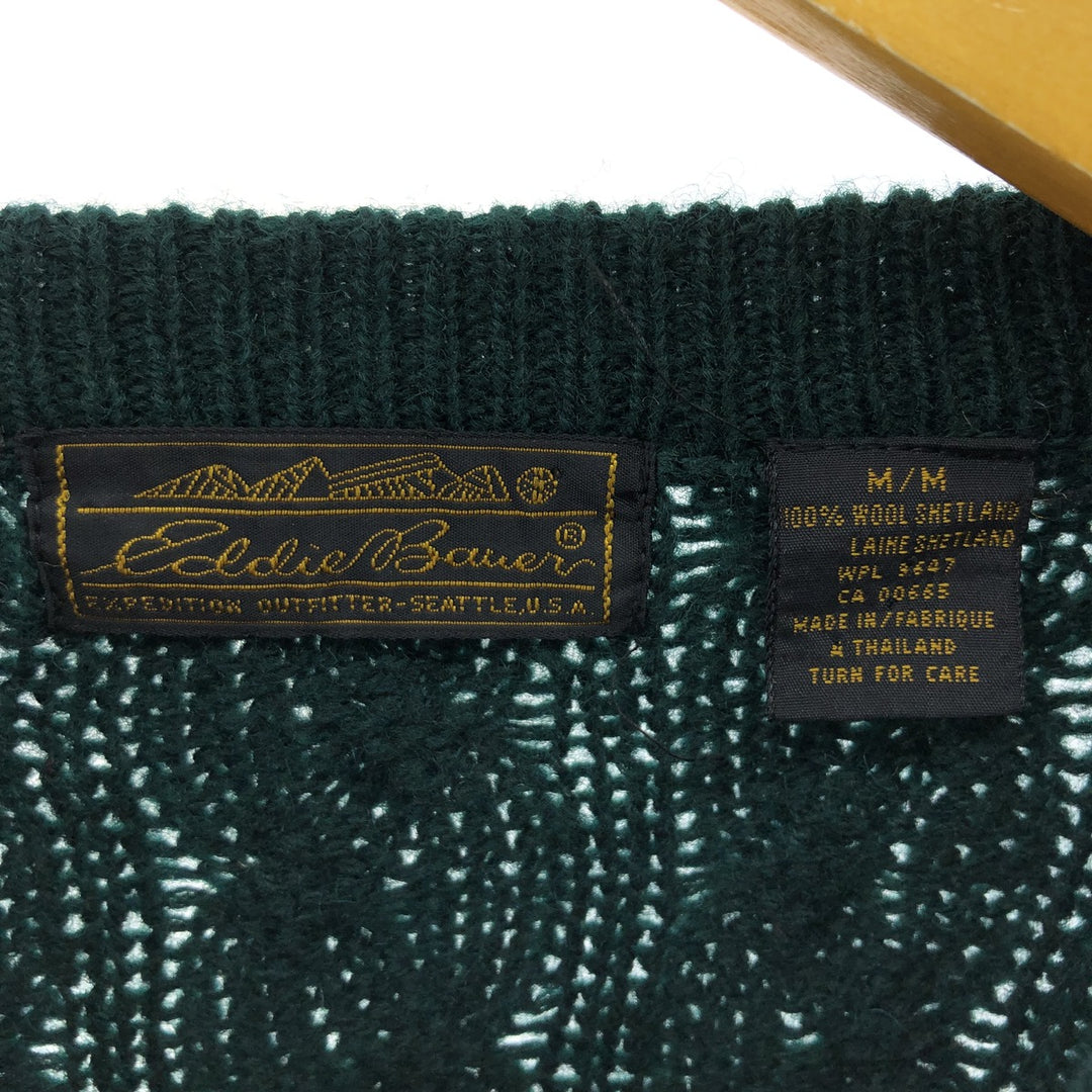 90'S Eddie Bauer Cable Knit Wool Knit Sweater Men's M Size Vintage / eaa472086