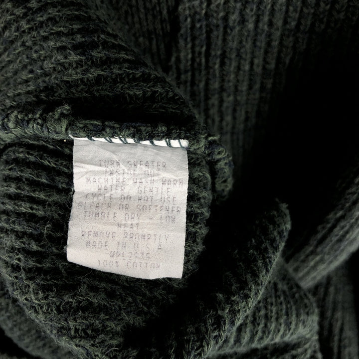 Cabelas Henley Neck Cotton Knit Sweater, Made in USA, Men's Size XL cotton green type Vintage Second Hand