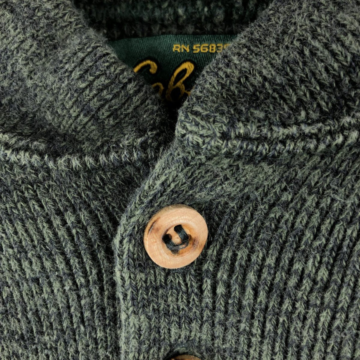 Cabelas Henley Neck Cotton Knit Sweater, Made in USA, Men's Size XL cotton green type Vintage Second Hand