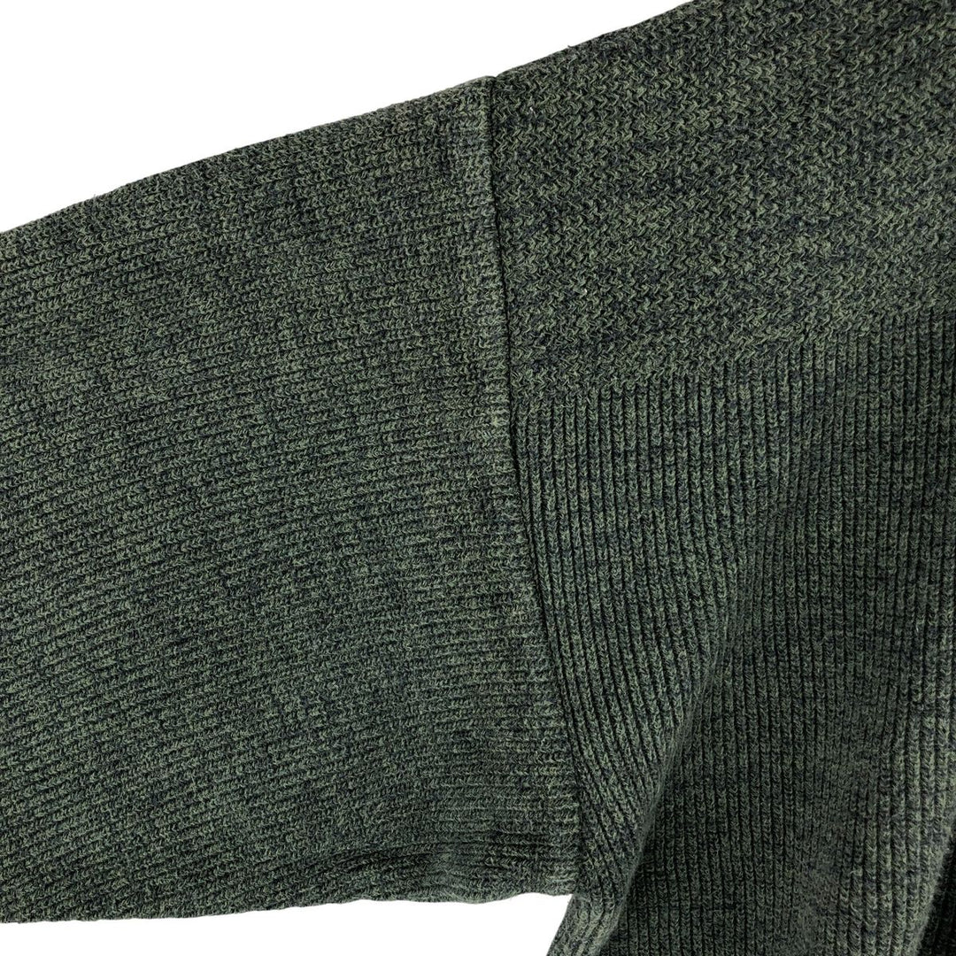 Cabelas Henley Neck Cotton Knit Sweater, Made in USA, Men's Size XL cotton green type Vintage Second Hand