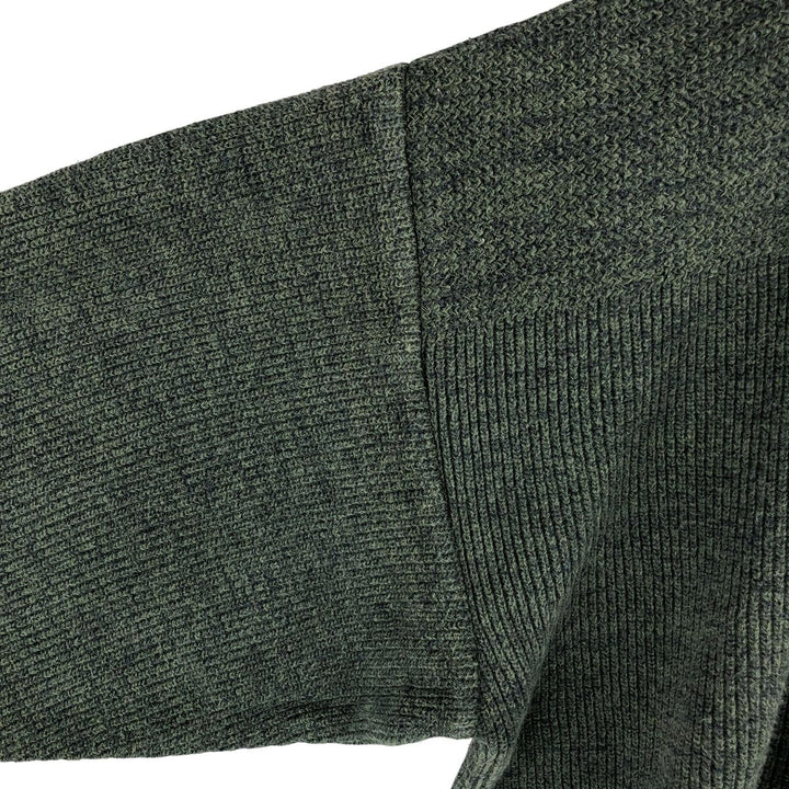 Cabelas Henley Neck Cotton Knit Sweater, Made in USA, Men's Size XL cotton green type Vintage Second Hand