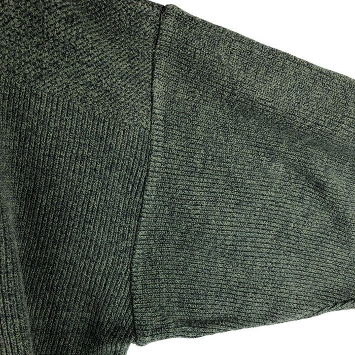 Cabelas Henley Neck Cotton Knit Sweater, Made in USA, Men's Size XL cotton green type Vintage Second Hand