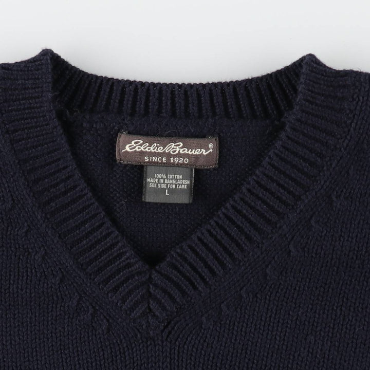 Eddie Bauer V-neck cotton knit sweater, men's size L / eaa472142